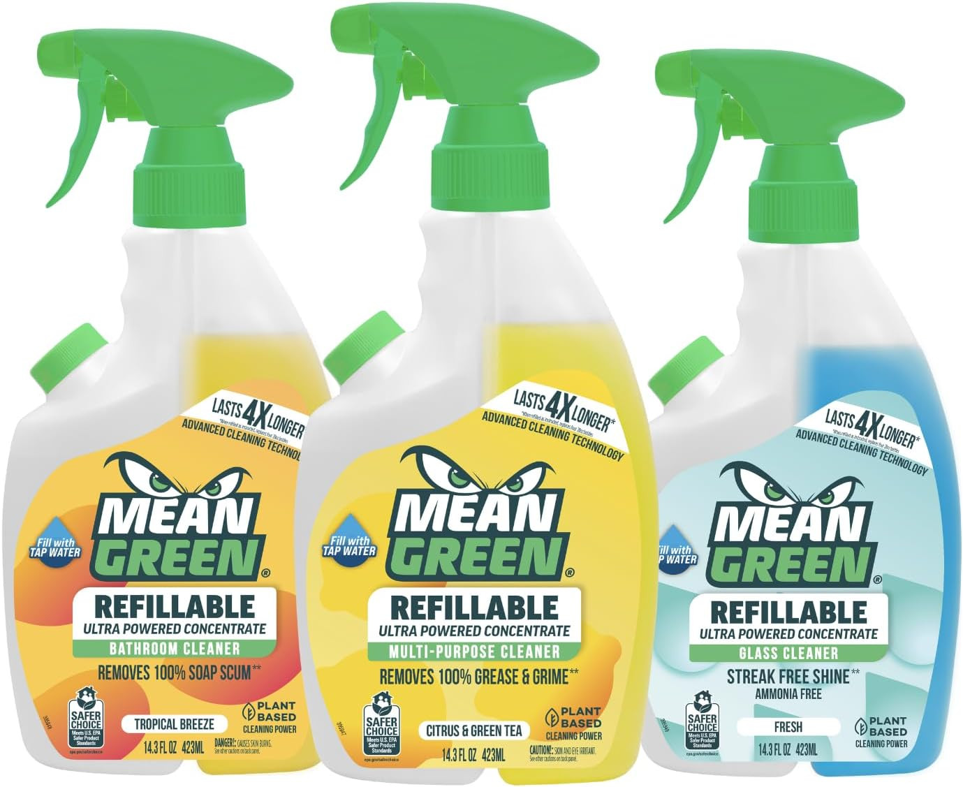 Ultra Powered Refillable Cleaner Concentrate Variety 3 Pack – Multi-Purpose Citr