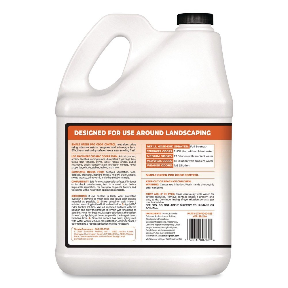 Simple Green 704128 1 Gallon Pro Odor Control – Lemongrass Eucalyptus (4/CT) New