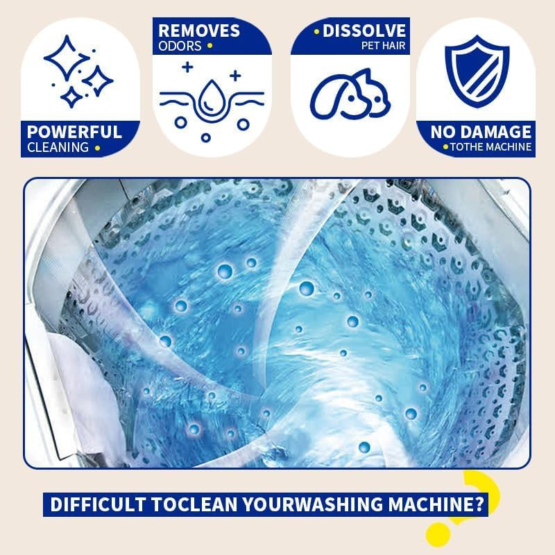 Washing Machine Cleaner Tablets – 24 Pack (12 Month Supply) | HE Compatible for
