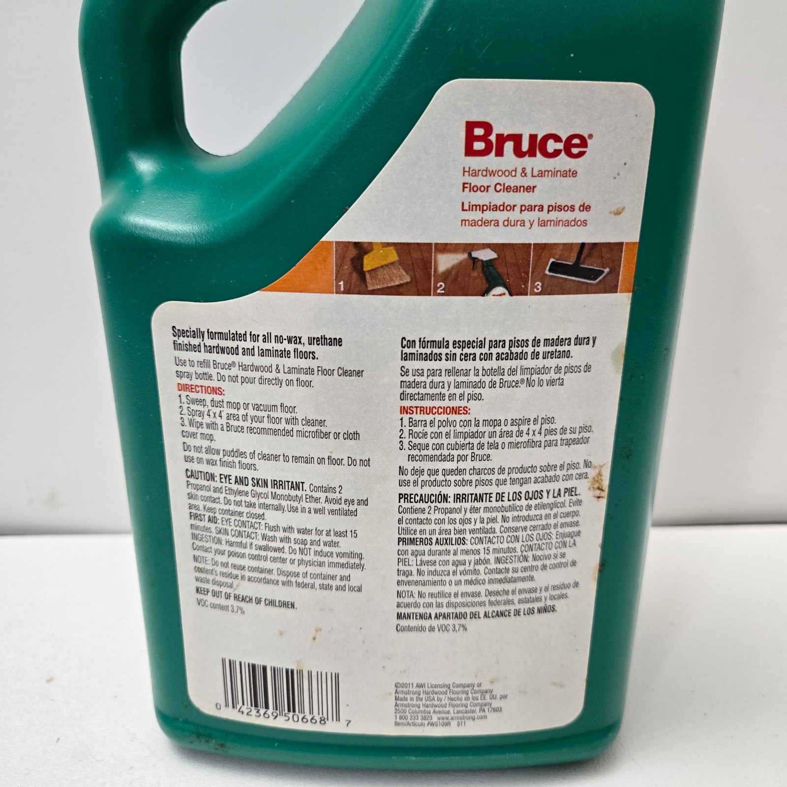 Bruce Hardwood & Laminate Floor Cleaner Refill Spray 64oz Residue Free No Wax