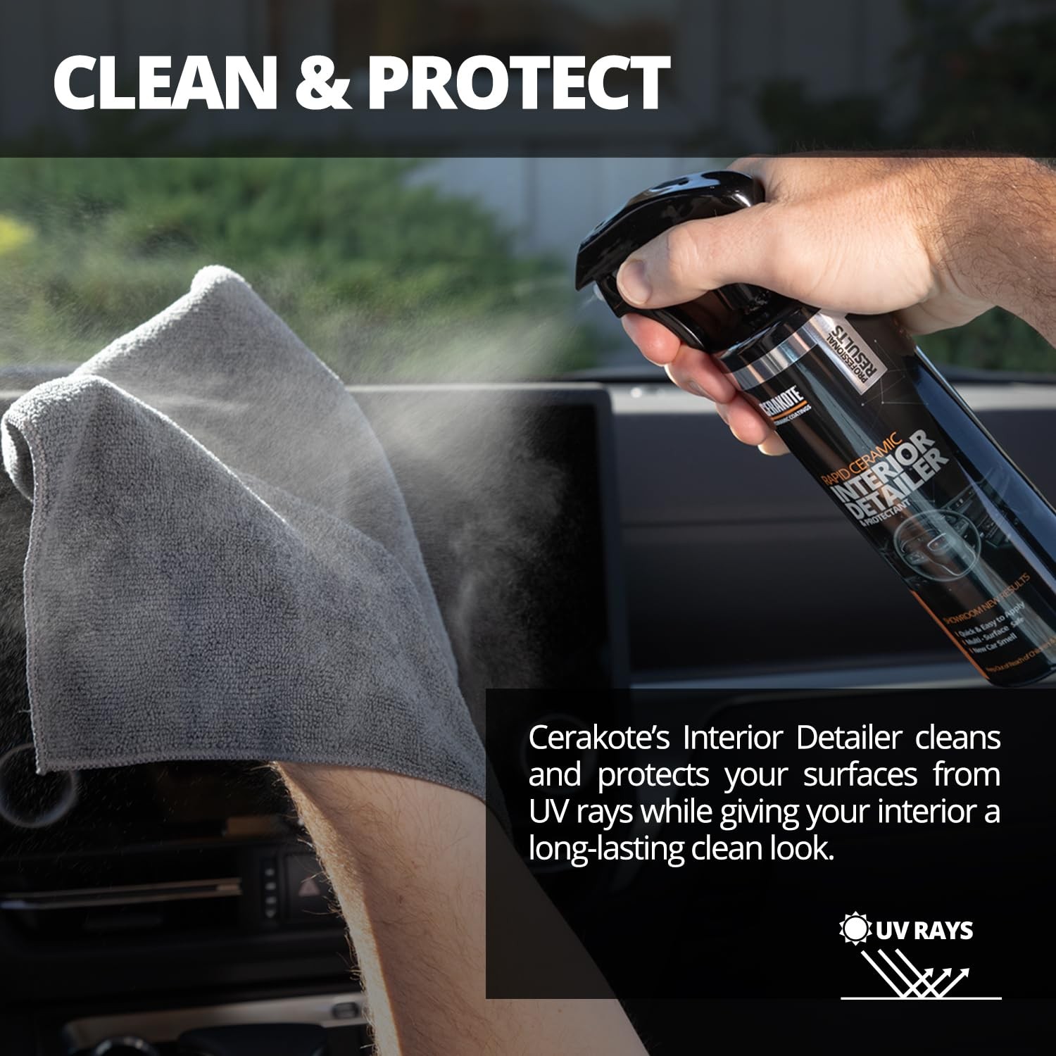 Rapid Ceramic Interior Detailer Protectant 14oz Car Cleaner Spray UV Protection