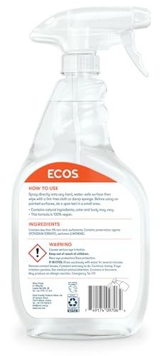 ECOS Citrus Cleaning Spray 22 Fl Oz Non Toxic Everyday Use Safe for All Surfaces
