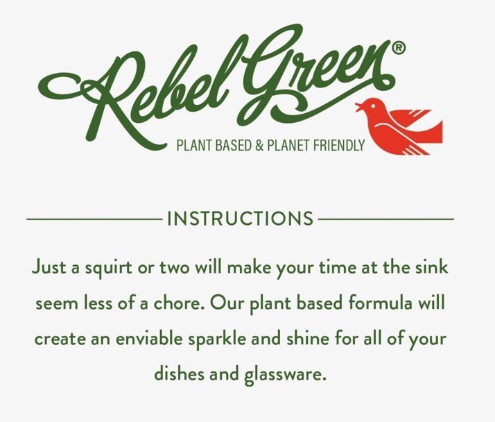 Rebel Green Super Deluxe Dish Soap Natural & Sustainable Chai Tea Scent 16oz