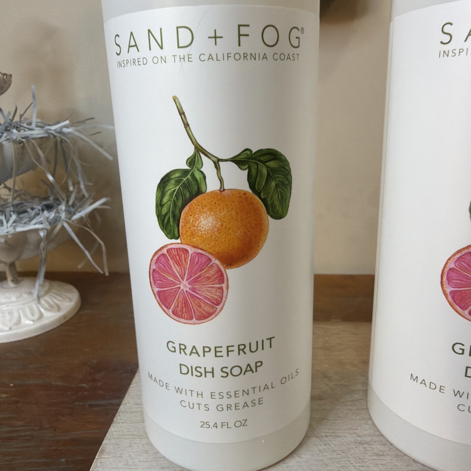 2 Pack Of Sand + Fog Grapefruit Dish Soap W/ Essential Oils. 25.4 oz Each. New.