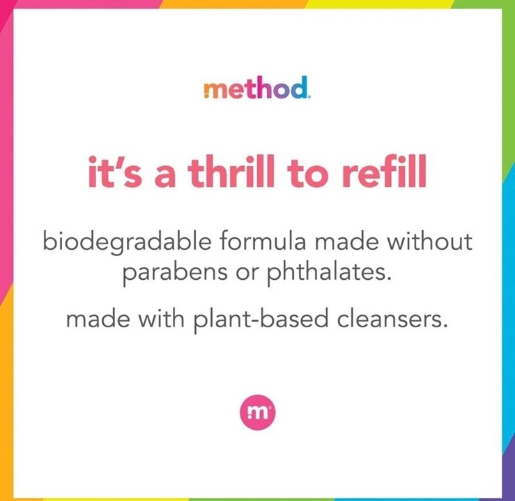 Method Gel Hand Wash Waterfall Scent 3x Refill Plant Based Cleansers 34 oz