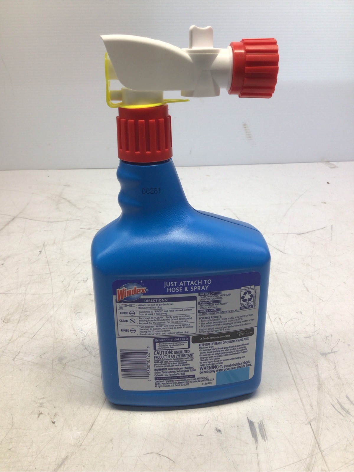 Windex Outdoor Glass & Patio Cleaner 32 Fl Oz Connects to Hose End