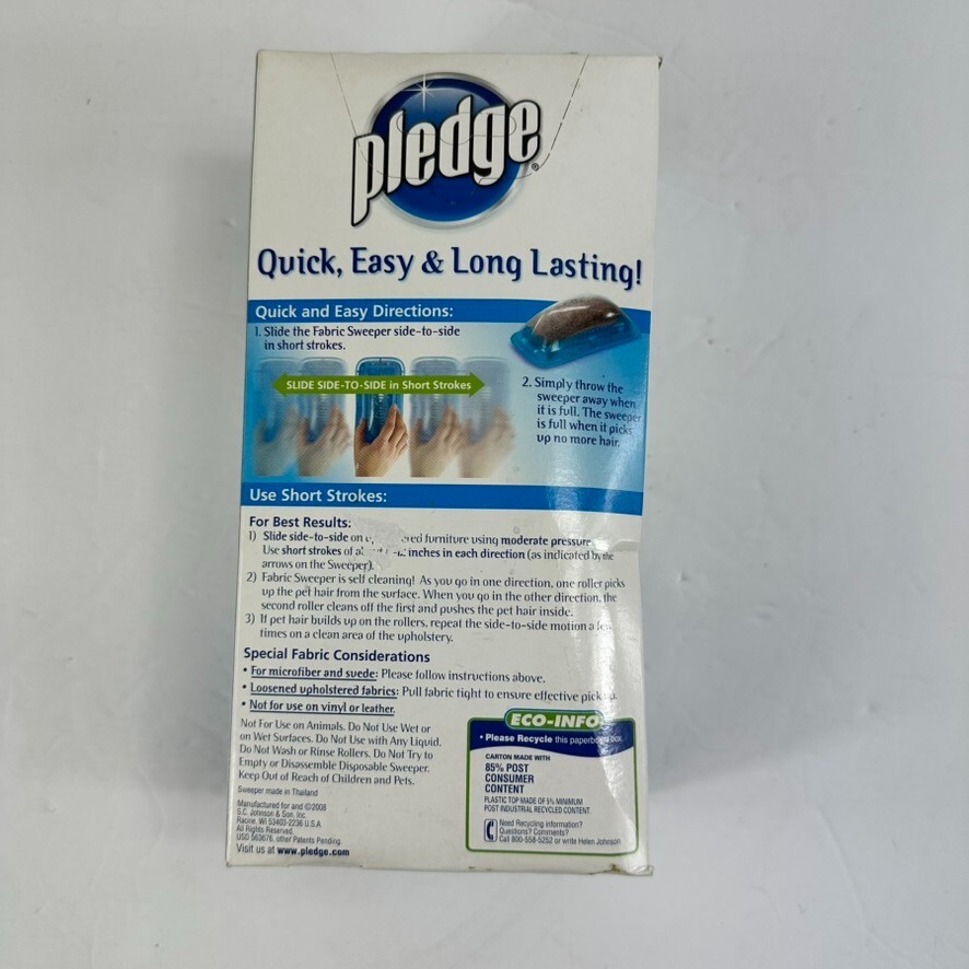 Pledge Fabric Sweeper Pet Hair Multi-Use Disposable SEALED NEW