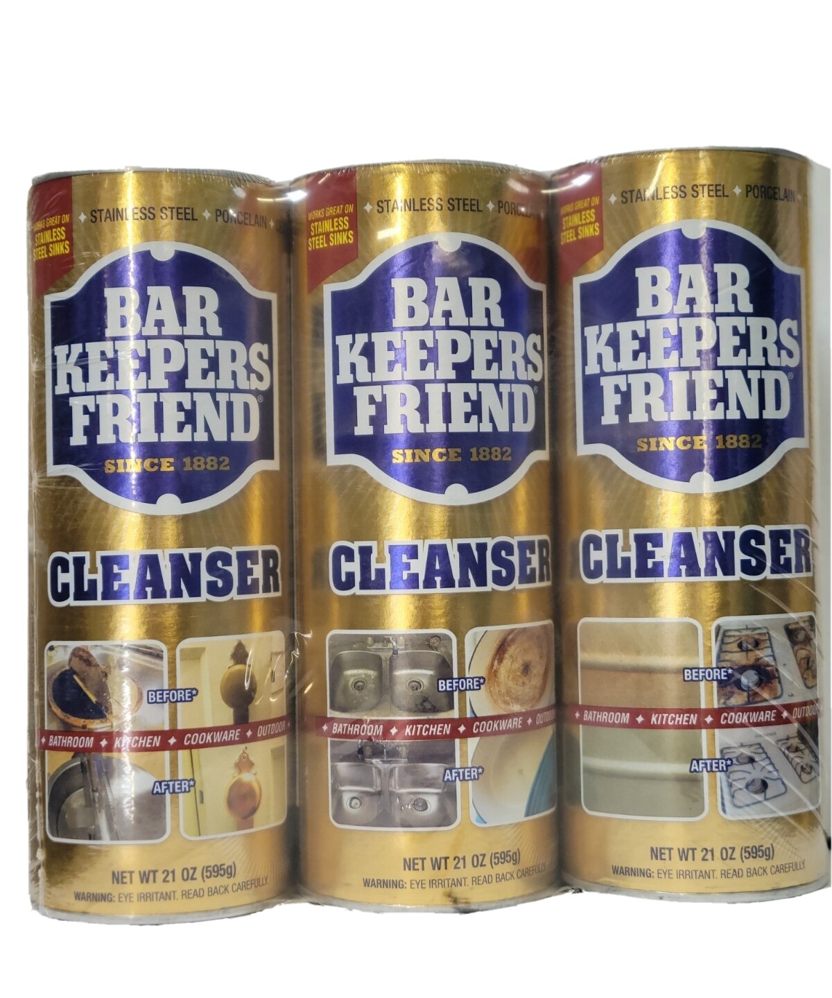 Bar Keepers Friend Stainless steel Sinks Cleanser and Polish Powder 3 PKS 21 Oz