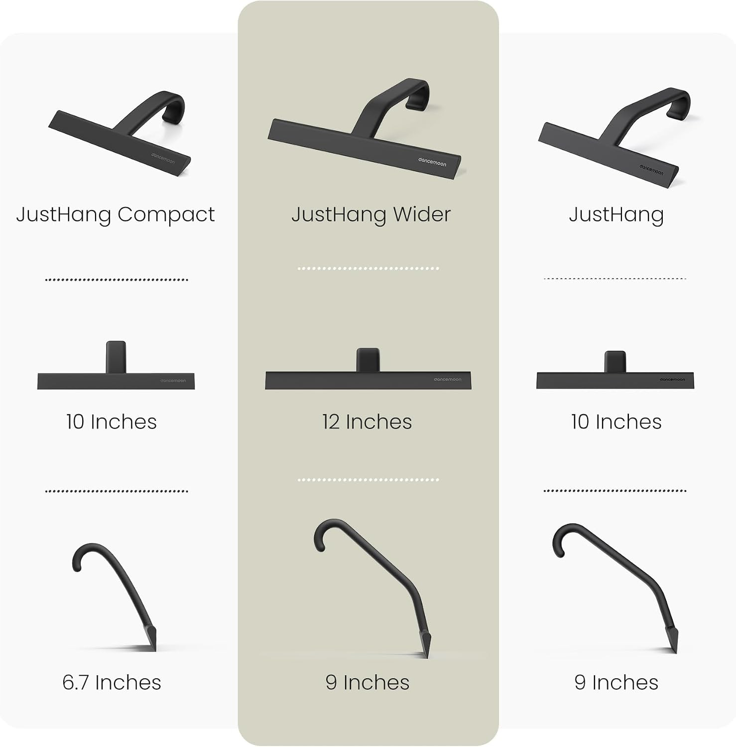 Justhang Shower Squeegee for Glass Doors, All-One-Piece Wider 12″ Silicone Squee