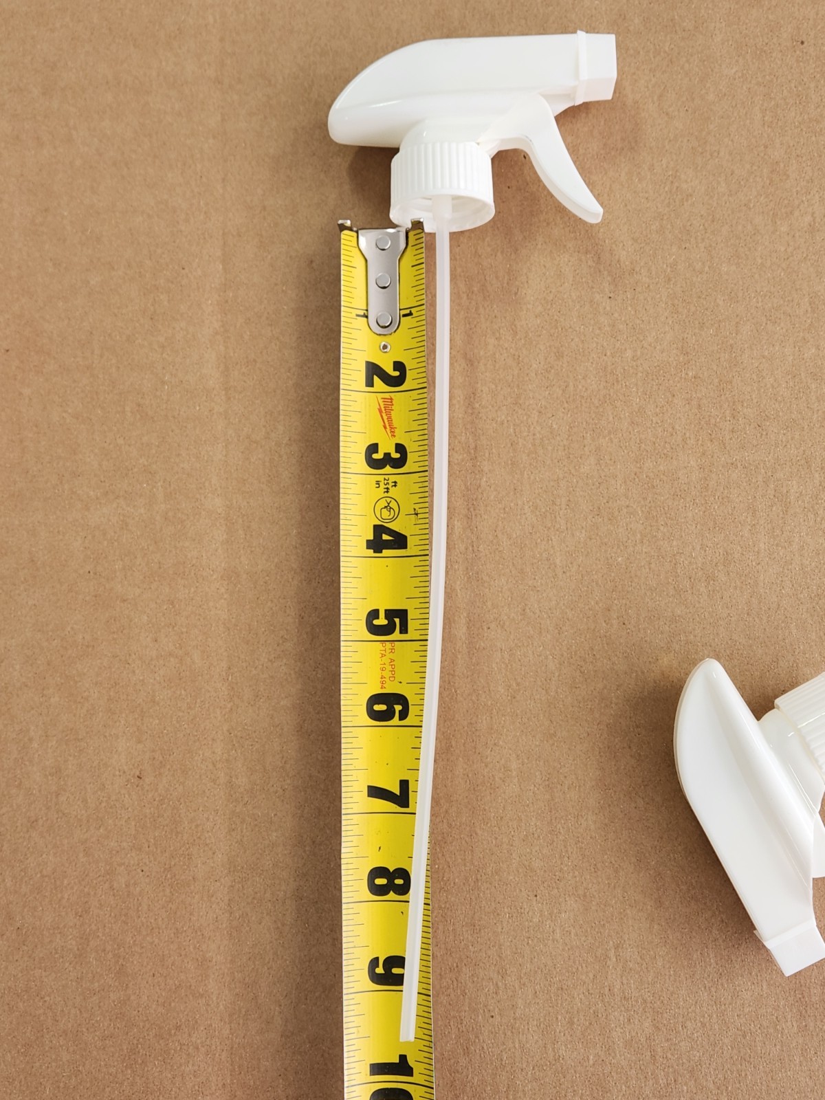 25 Impact White Plastic Spray/Stream/Off Sprayer Bottle Trigger Nozzle 10″ Tube