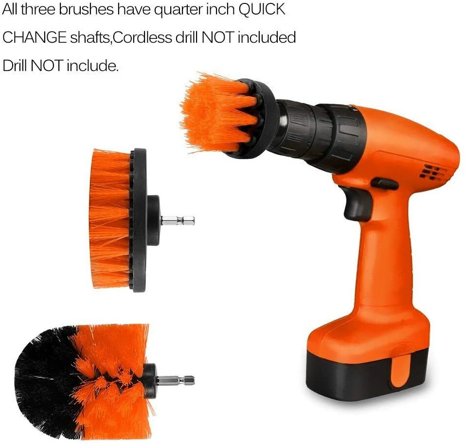3Pcs Tile Grout Drill Brush Power Scrub Cleaning Tub Cleaner Attachment Kits US