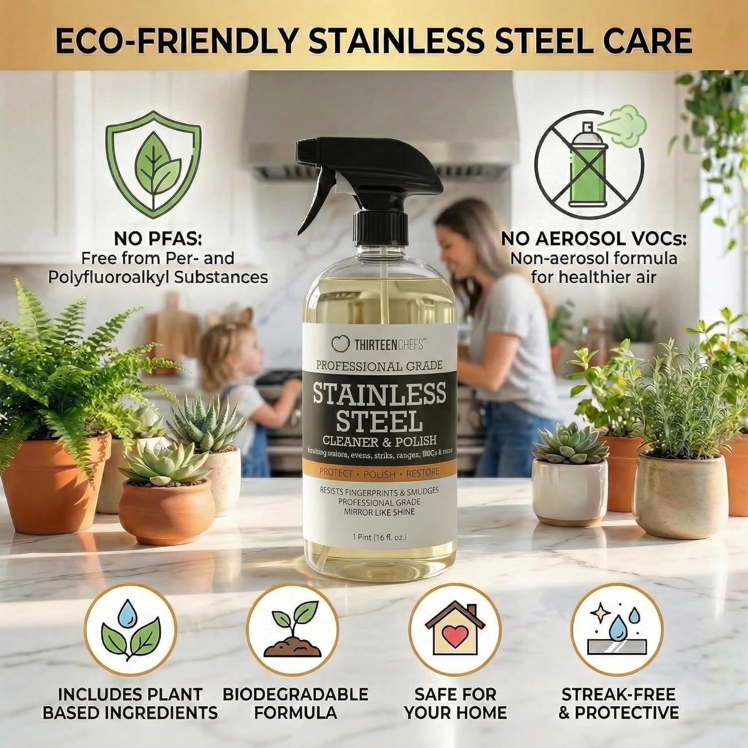 Stainless Steel Cleaner and Polish for Fridge, Oven, Cooktop, Kitchen Applian…