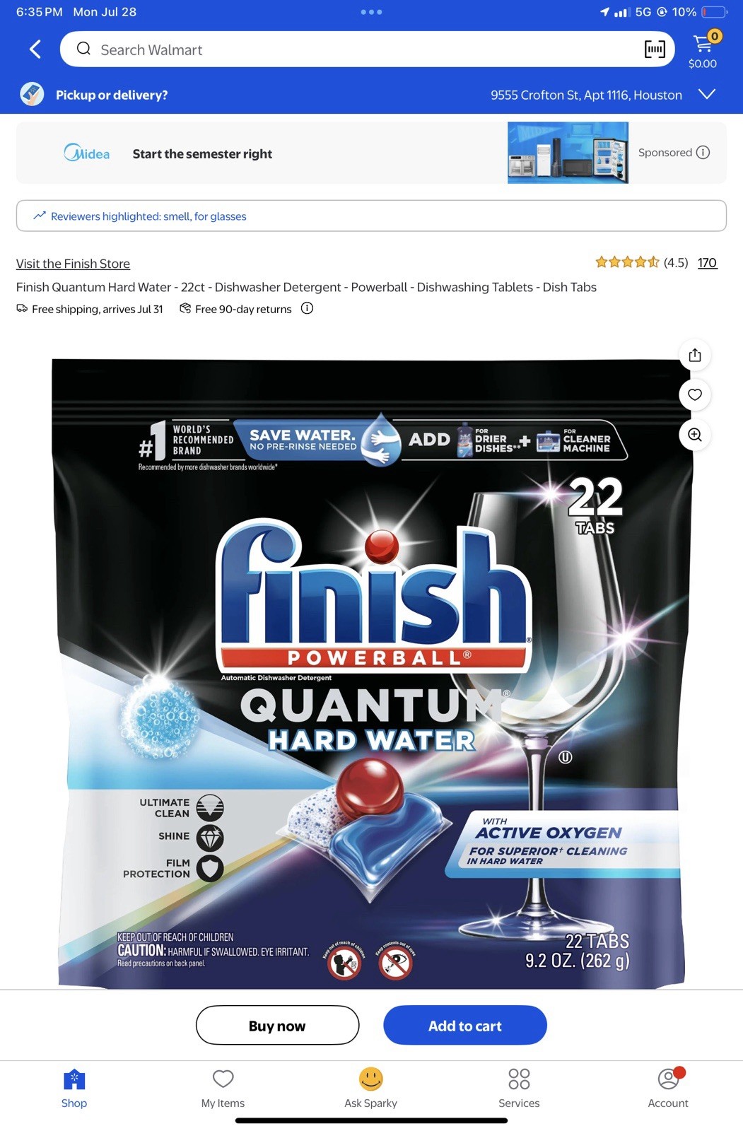 8 Finish Quantum Hard Water Dishwasher Detergent Pods Powerball 22 Count Each