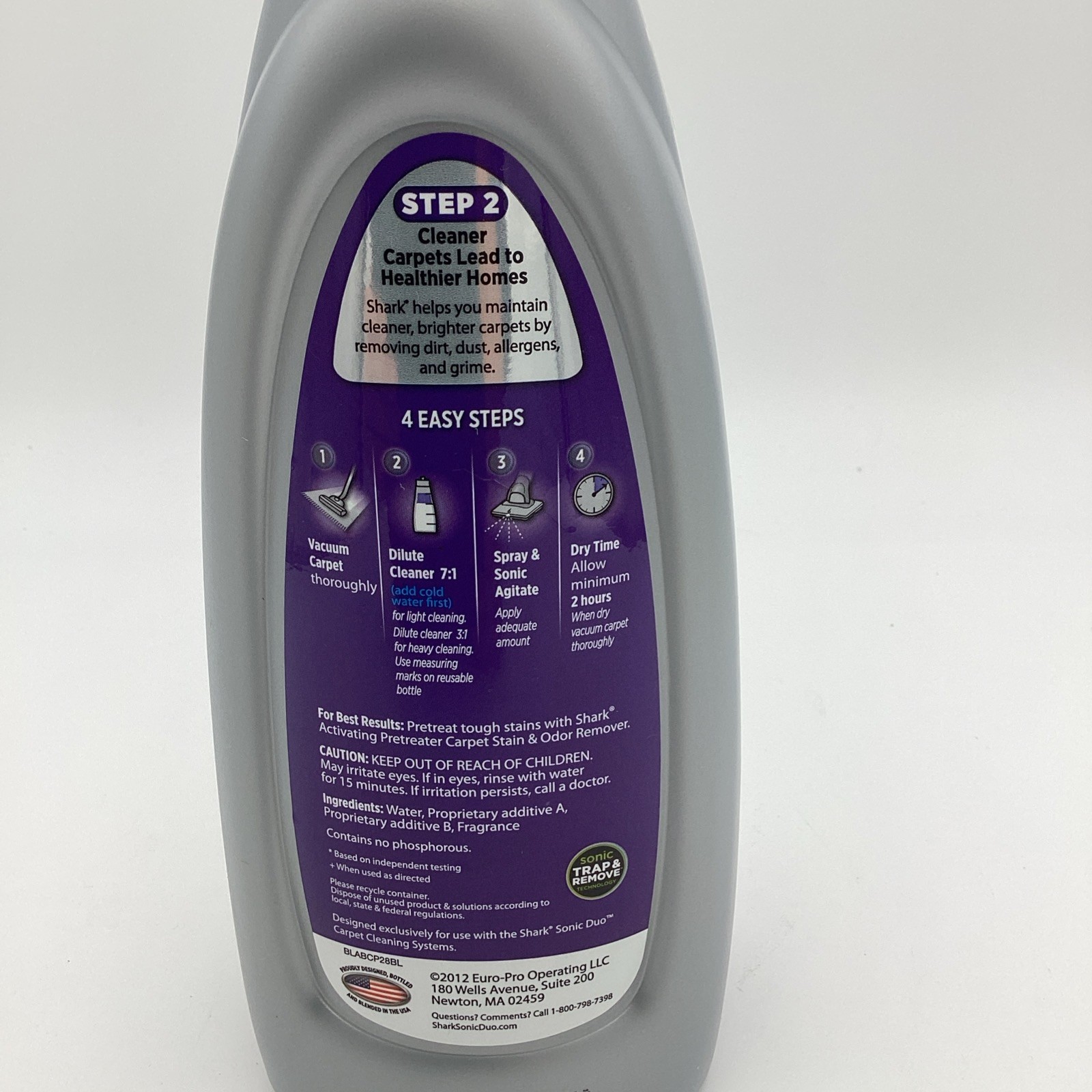 Shark Low Moisture No Rinse Carpet Shampoo English Lavender 28 fl oz Brand New