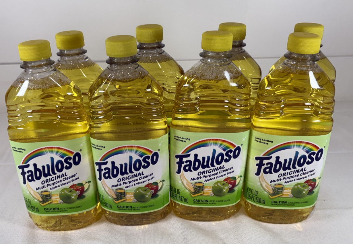 (LOT 8 Bottles) Fabuloso VINEGAR APPLE All Purpose Cleaner 16.9 oz Ea Bottle NEW