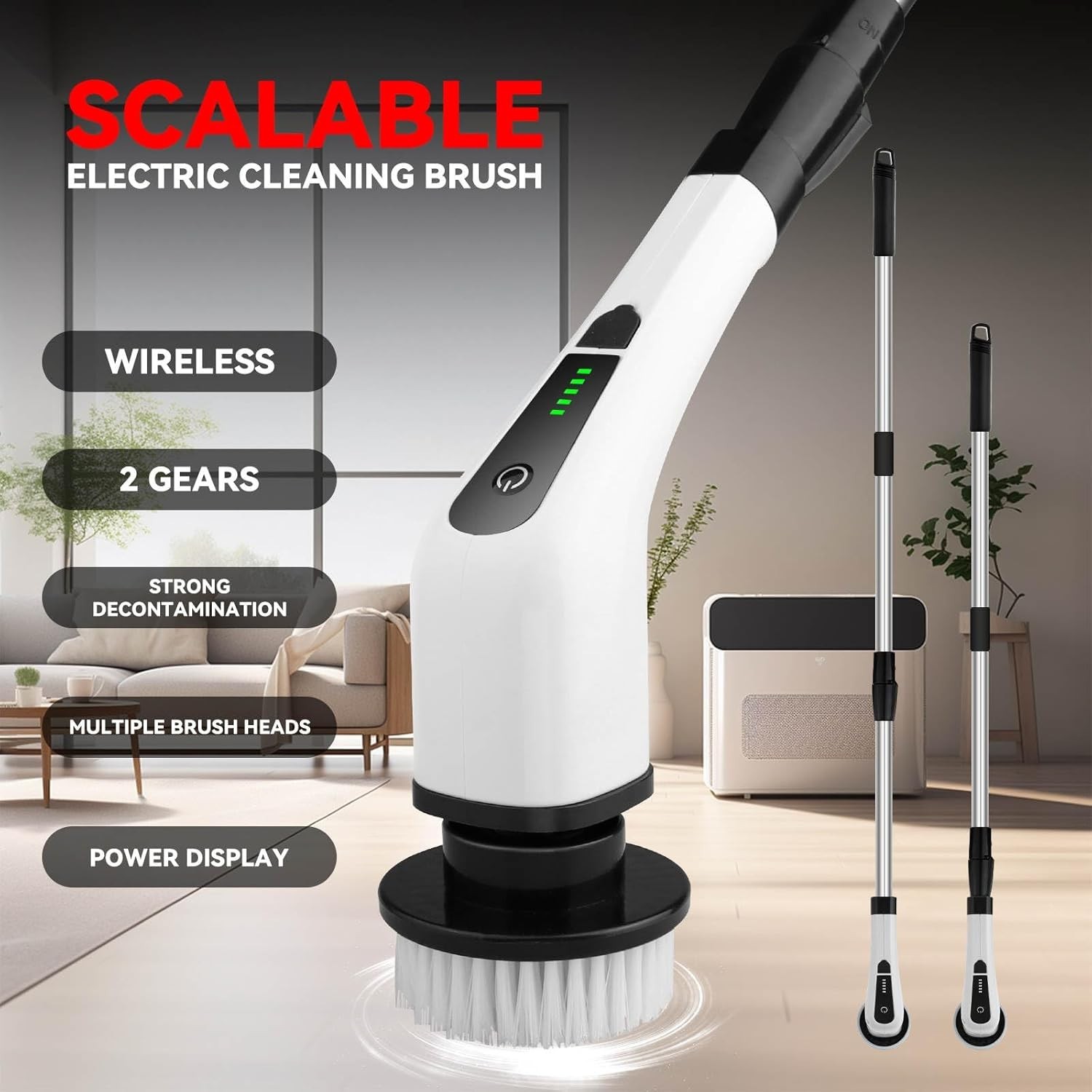 7 in 1 Electric Cleaning Brush Cordless Scrubber Kit 25W Adjustable Handle