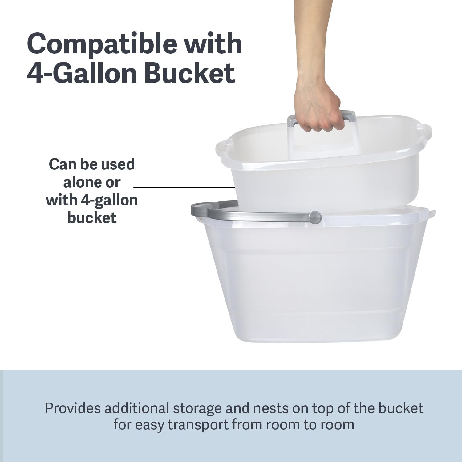 Effortless Organization: 1.5-Gallon Clear Cleaning Caddy with Ergonomic Handle