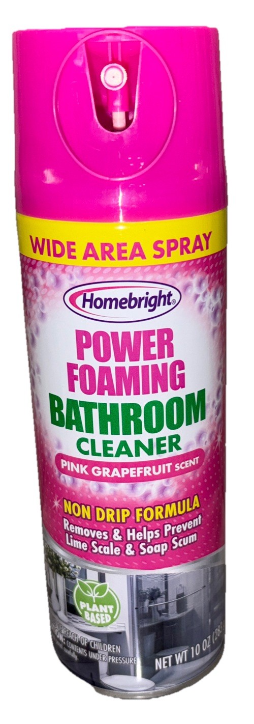 Homebright Power Foaming Bathroom Cleaner 10oz Pink Grapefruit Scent-NEW-SHIP24H