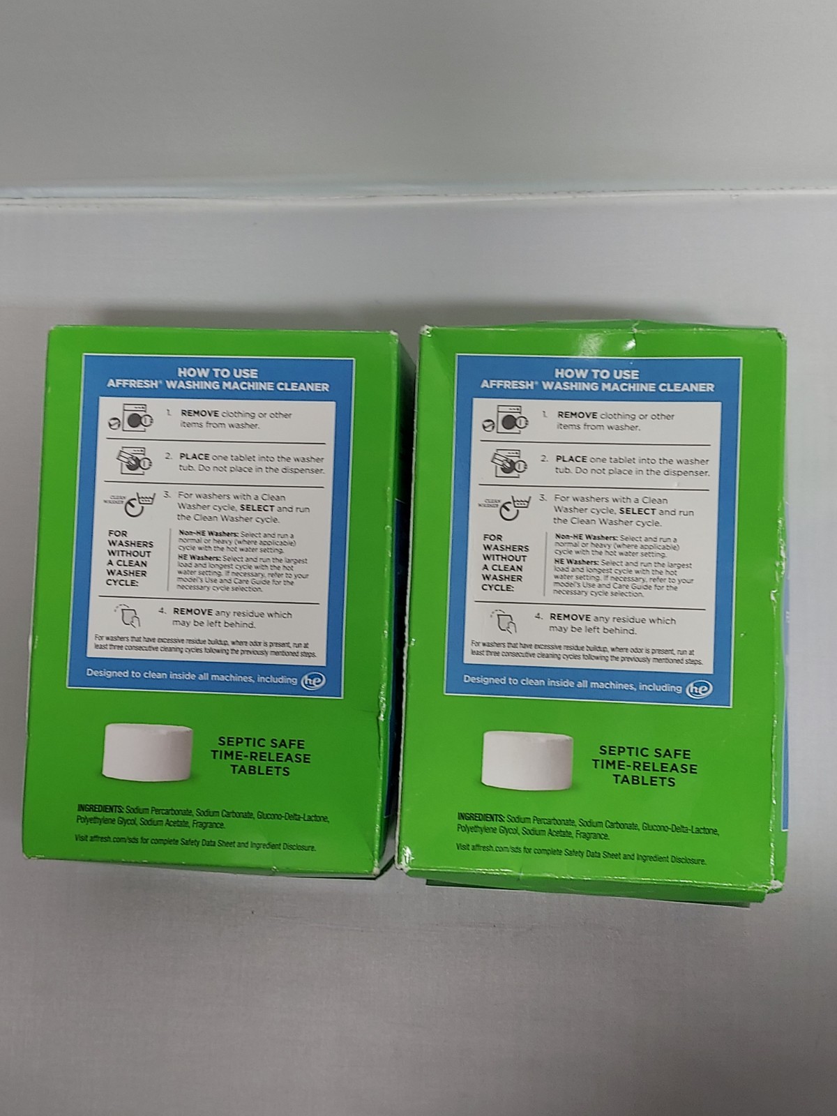 2 Boxes Affresh Washing Machine Cleaner W10501250 Value Pack – 12 Tablets
