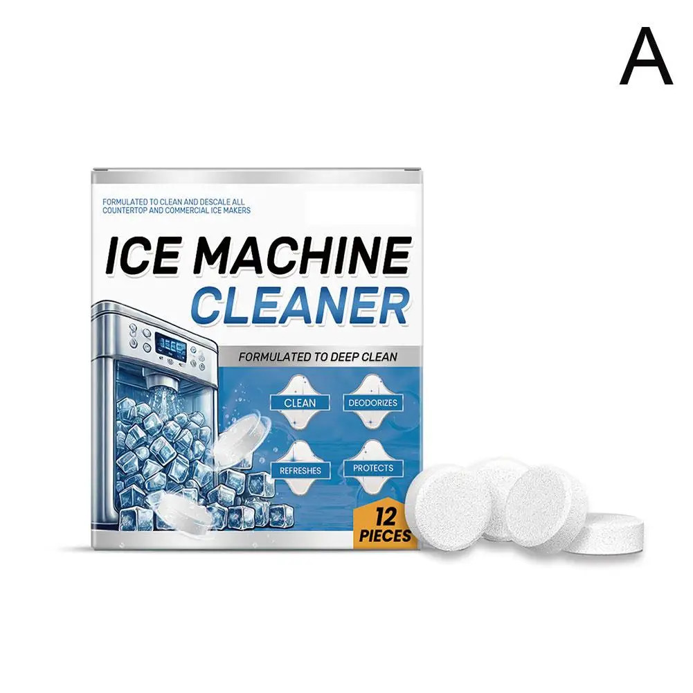 12Pcs Ice Machine Cleaning Tablets Home Appliance Care Descaling Deodorizing Pro