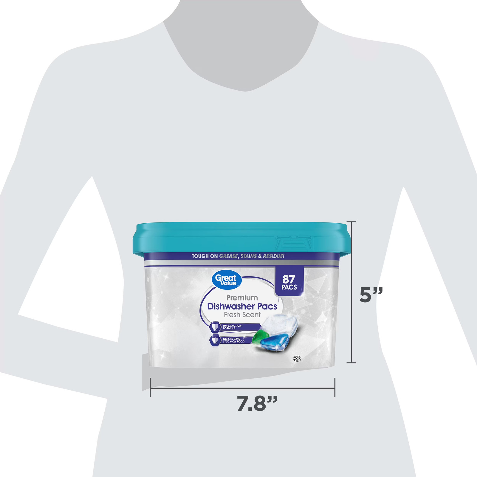 Premium Dishwasher Pacs, Fresh Scent, 87 Count