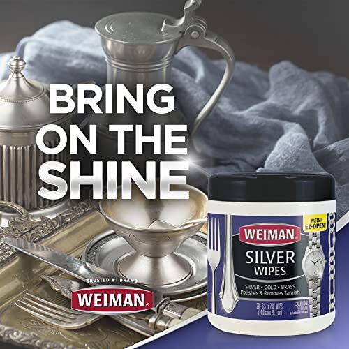 Weiman Jewelry Polish Cleaner, Tarnish Remover Wipes For silver & Gold 20