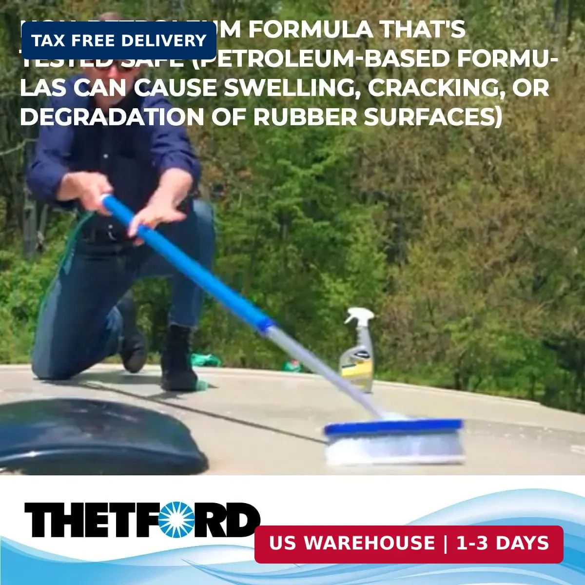 Thetford 32512 Premium RV Rubber Roof Cleaner and Conditioner-32, 32 fl. oz