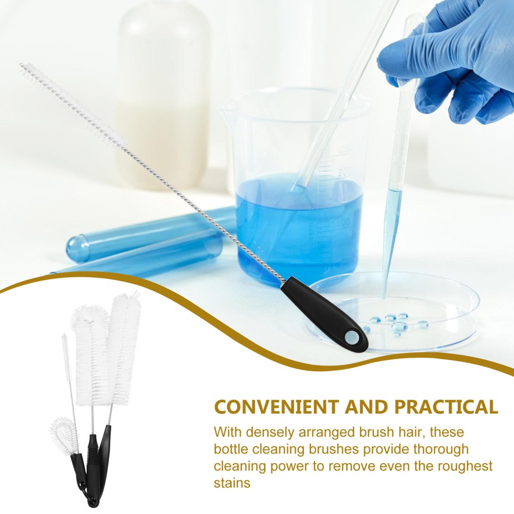 4 Pcs Long Handle Brush Bottle Washing Brushes for Cleaning Soft