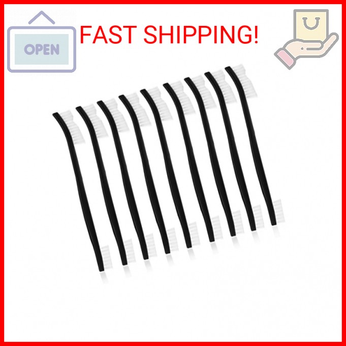Abeillo Double-Ended Nylon Cleaning Brushes, Set of 9, Black & White, Plastic Ha