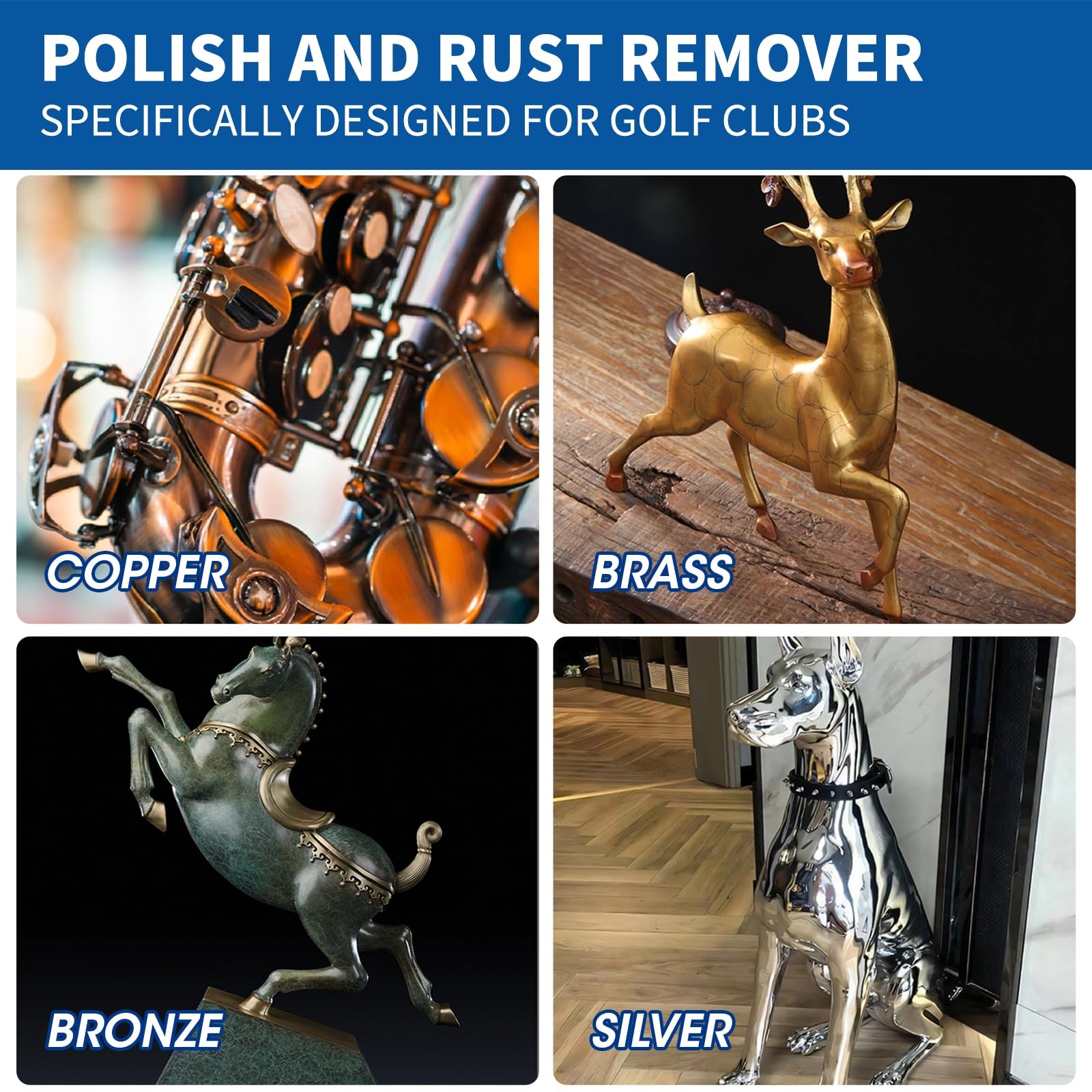 HeavyDuty Brass Copper Polish Cleaner Kit Tarnish Rust Prevention for Metal Sur