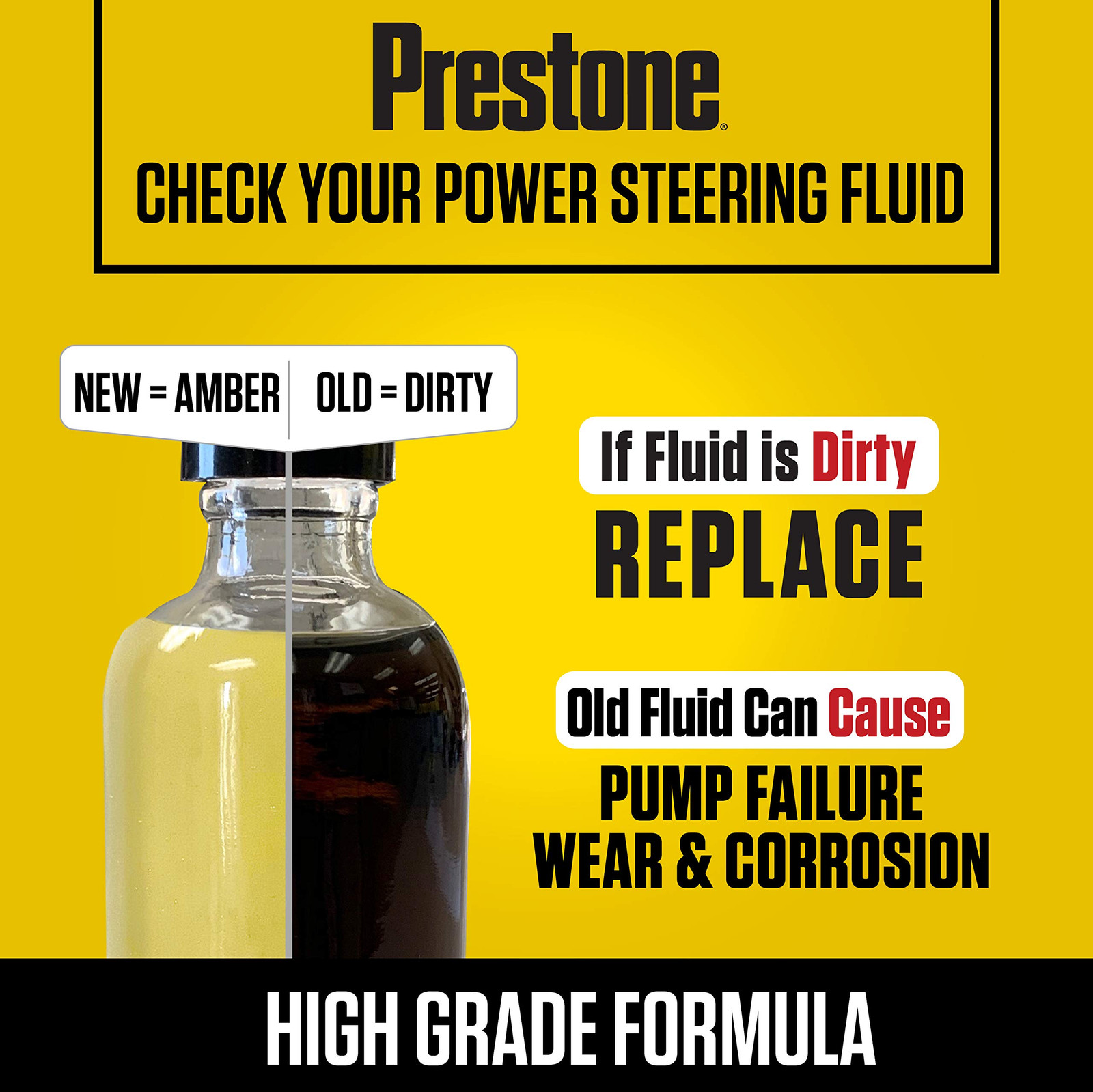 Prestone Power Steering Fluid with Stop Leak 12 oz Anti Wear Seal Protection