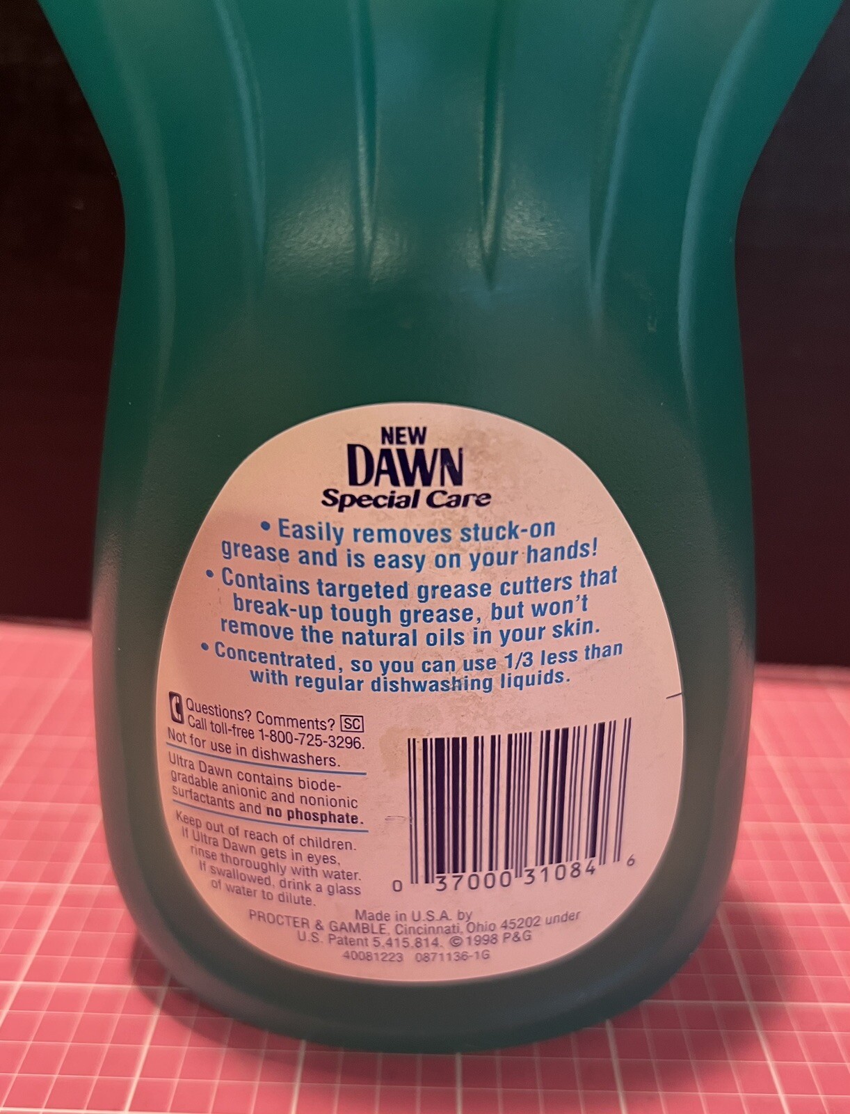NOS VTG 1998 Ultra Special Care Dawn Dishwashing Detergent Liquid Soap Original