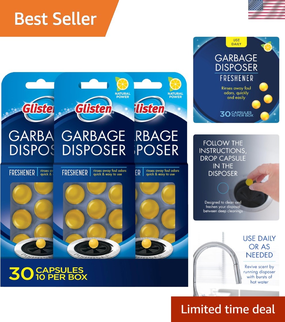 Eco-Friendly Sink Odor Eliminator – 30 Lemon Freshness Capsules for Cleaning
