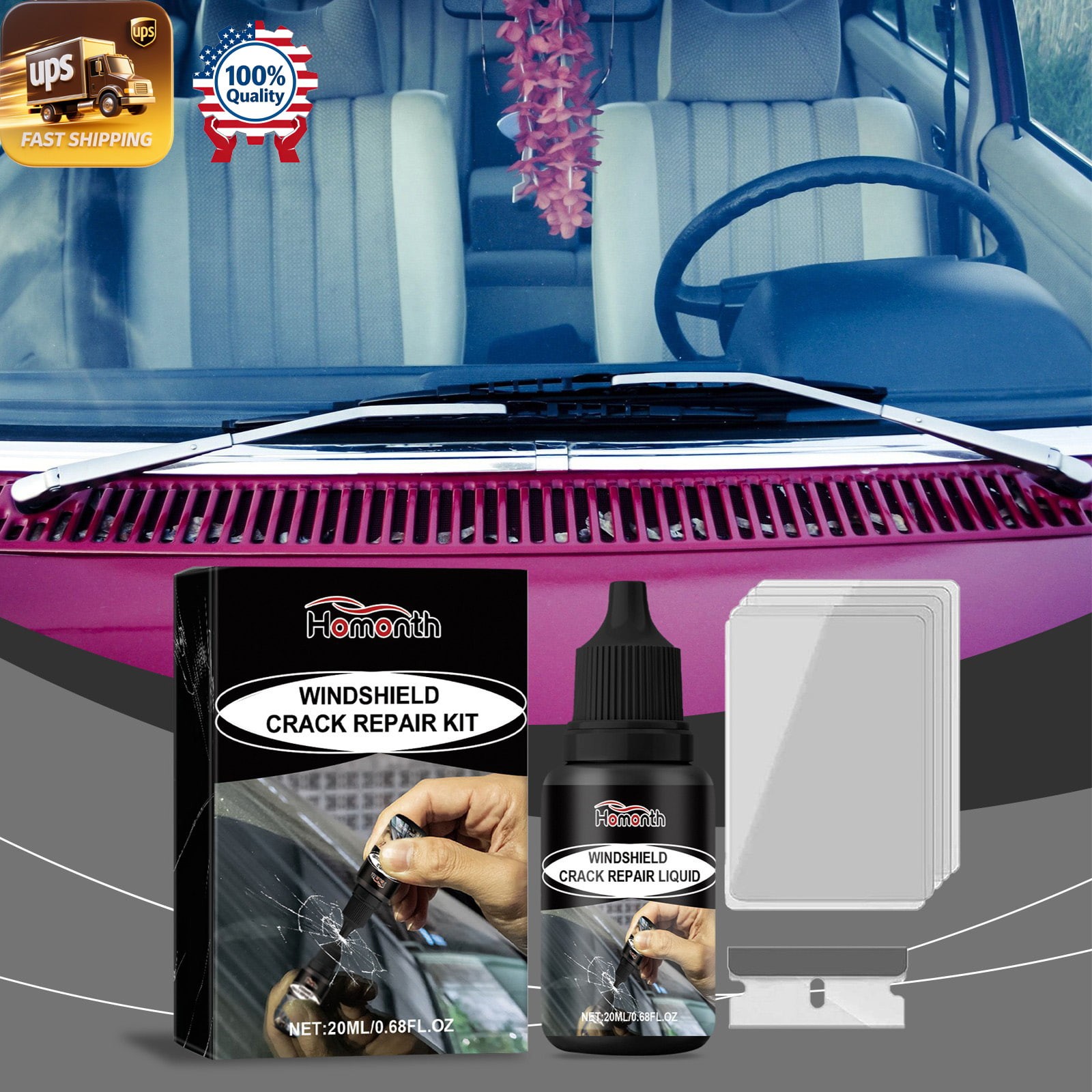 Automotive Glass Repair Fluid – Windshield Cleaning Crack Repair Agent 🚗
