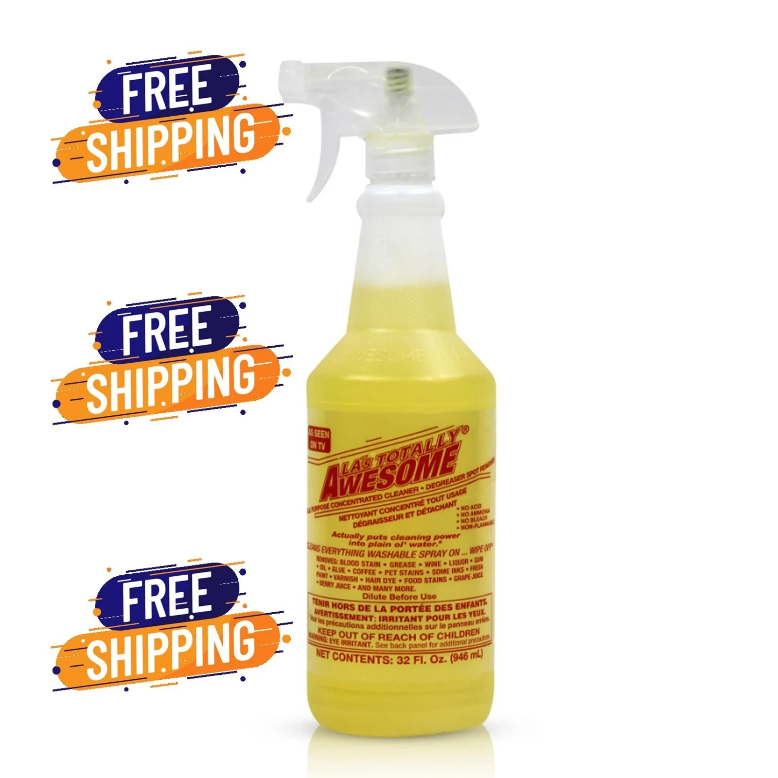LA’s Totally Awesome All Purpose Cleaner & Degreaser, Original, 32 fl oz, Spray