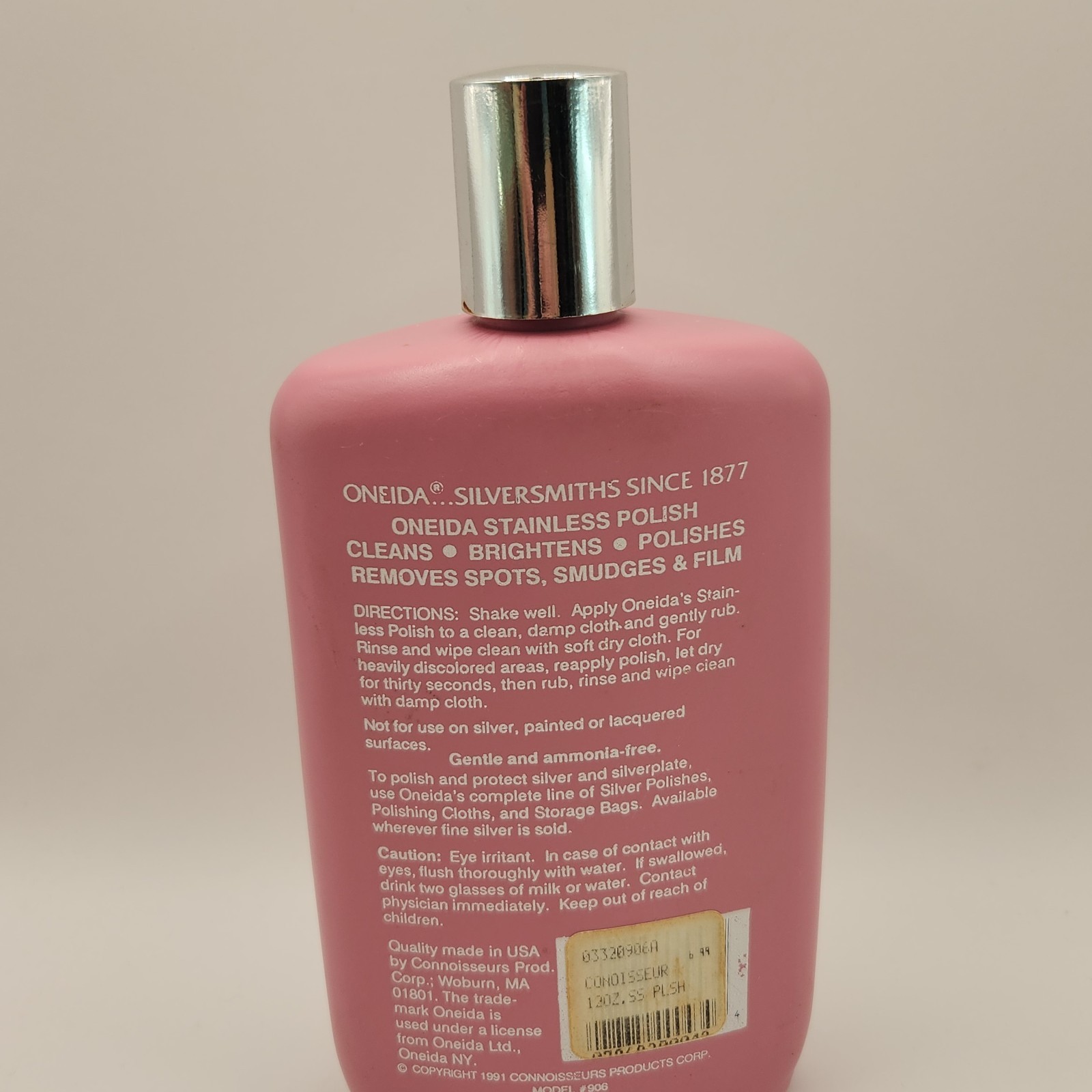 Vintage 1991 Oneida Stainless POLISH & Cleaner 12 oz Discontinued 90+% Full