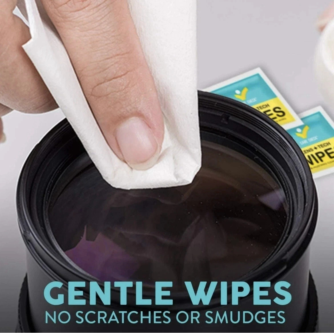 CARE CHECK Lens Tech Wipes 300 Individually Wrapped Pre-Moistened Screen Cleaner