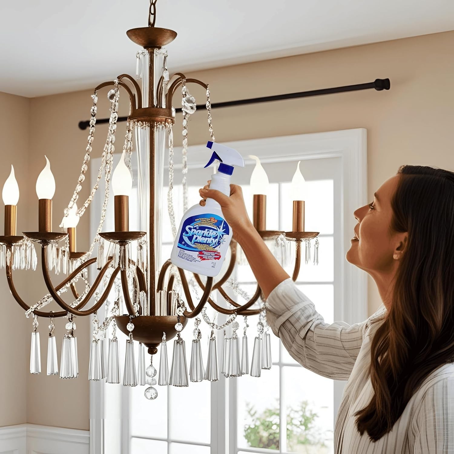 Sparkle Plenty Chandelier Cleaner Drip Dry Spray No Wipe for Dust, 32 oz | In…