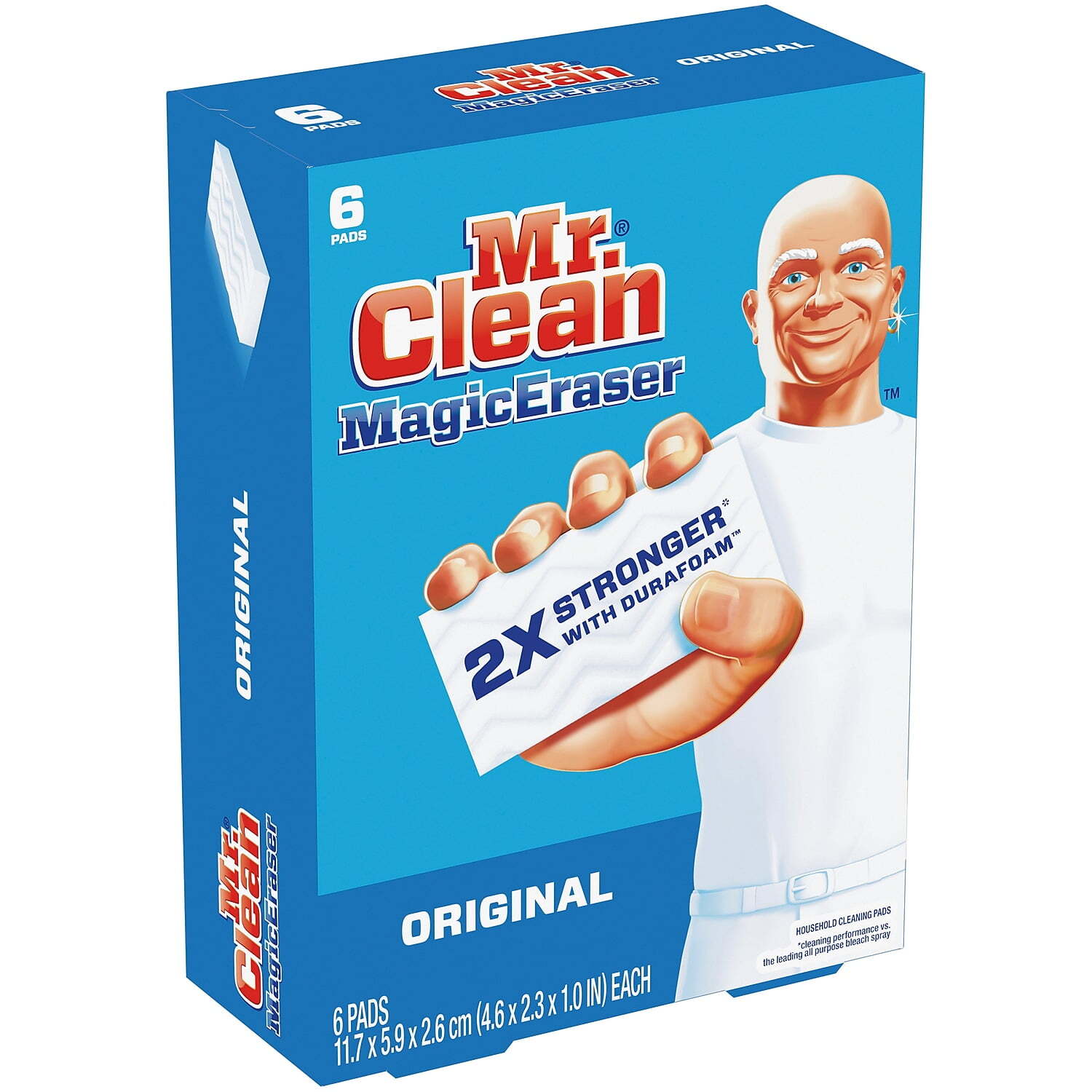 Magic Eraser Original, Cleaning Pads with Durafoam, 6 Ct