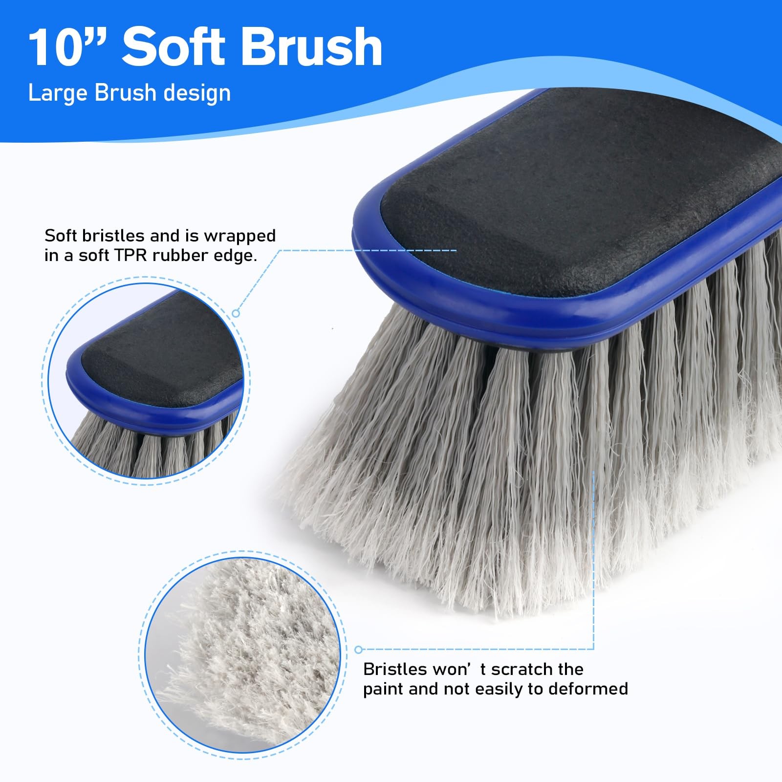 Forgrace 67″ 170cm Extendable Car Wash Brush with Long Handle & Soft Bristles…