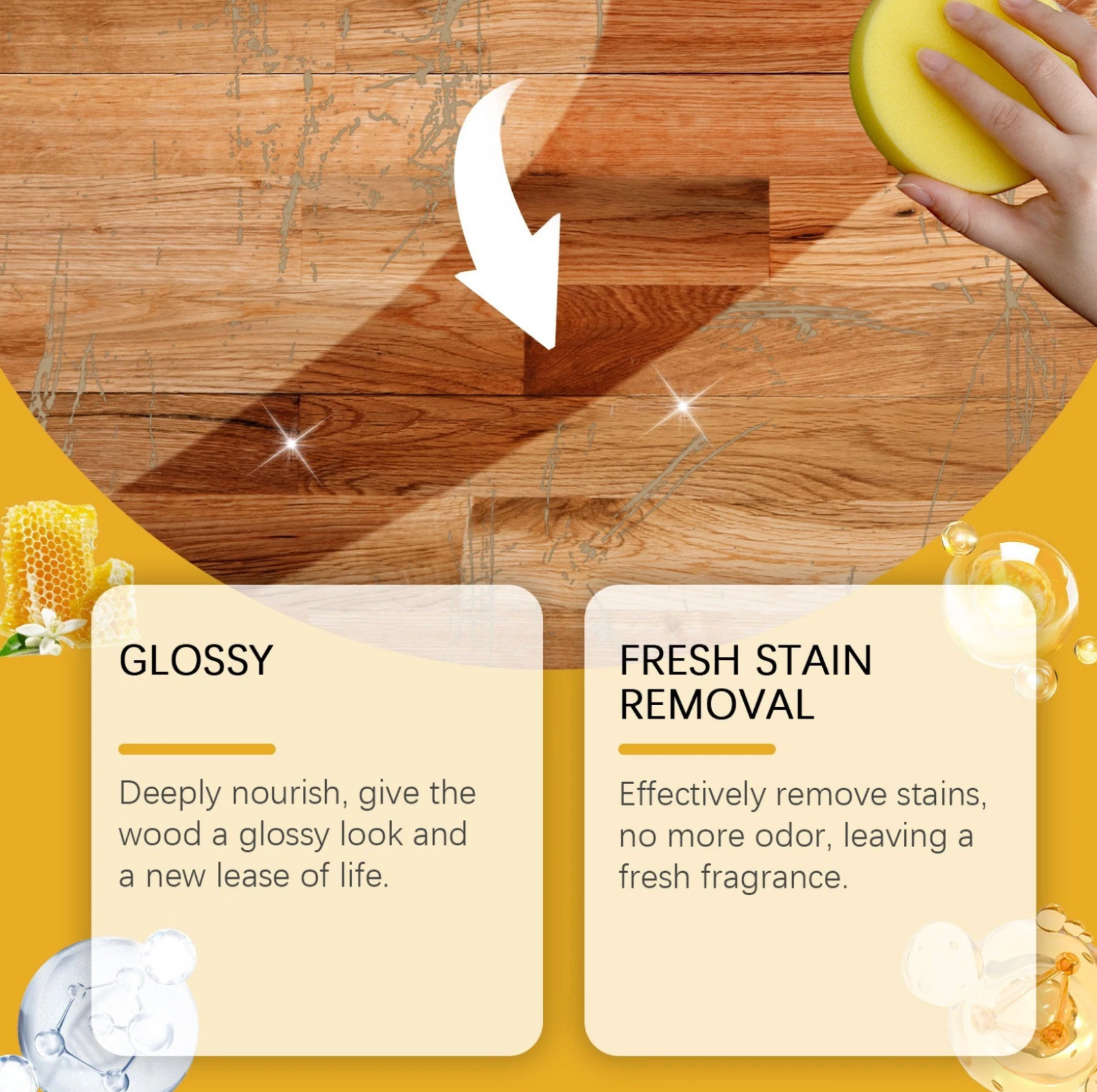 Natural Beeswax Polish Spray, Wood Furniture & Floor Cleaning Care