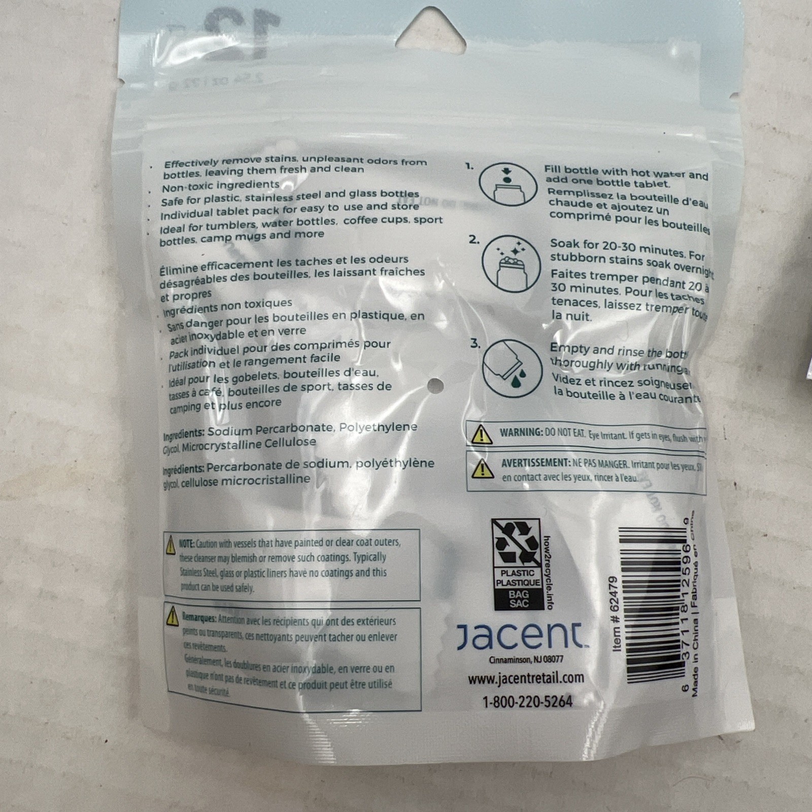 Water Bottle Cleaning Tablets 2x 12 packs Chlorinefree & Odorless Cleaner