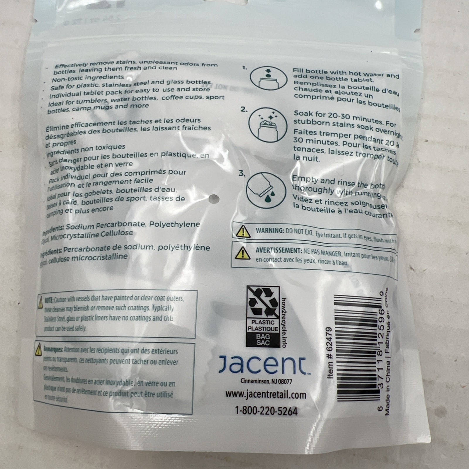 Water Bottle Cleaning Tablets 2x 12 packs Chlorinefree & Odorless Cleaner