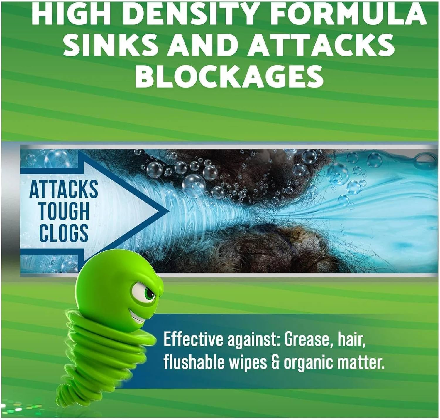 Ultimate Main Drain Opener | Drain Cleaner Hair Clog Remover | Works on Main Lin