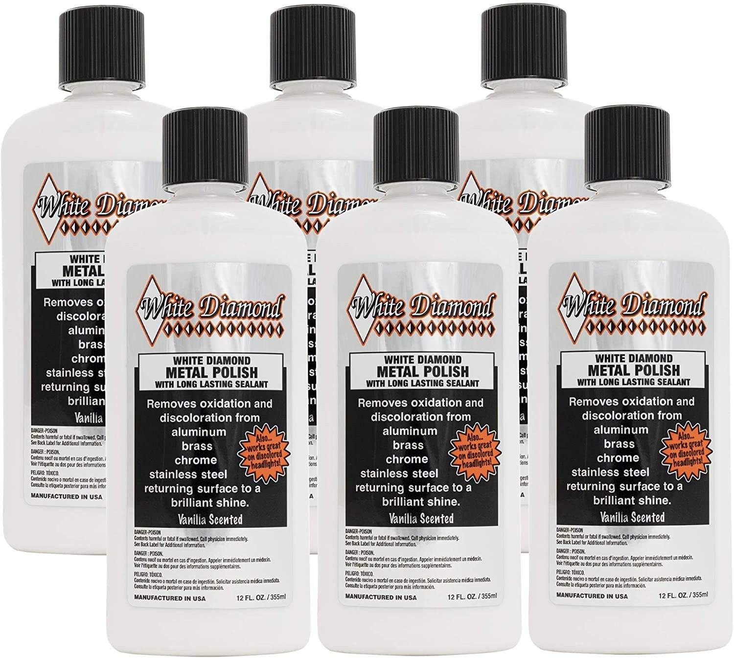 Multi-Purpose Metal Polish for Stainless Steel, Brass, Aluminum, Chrome – 6 Pack