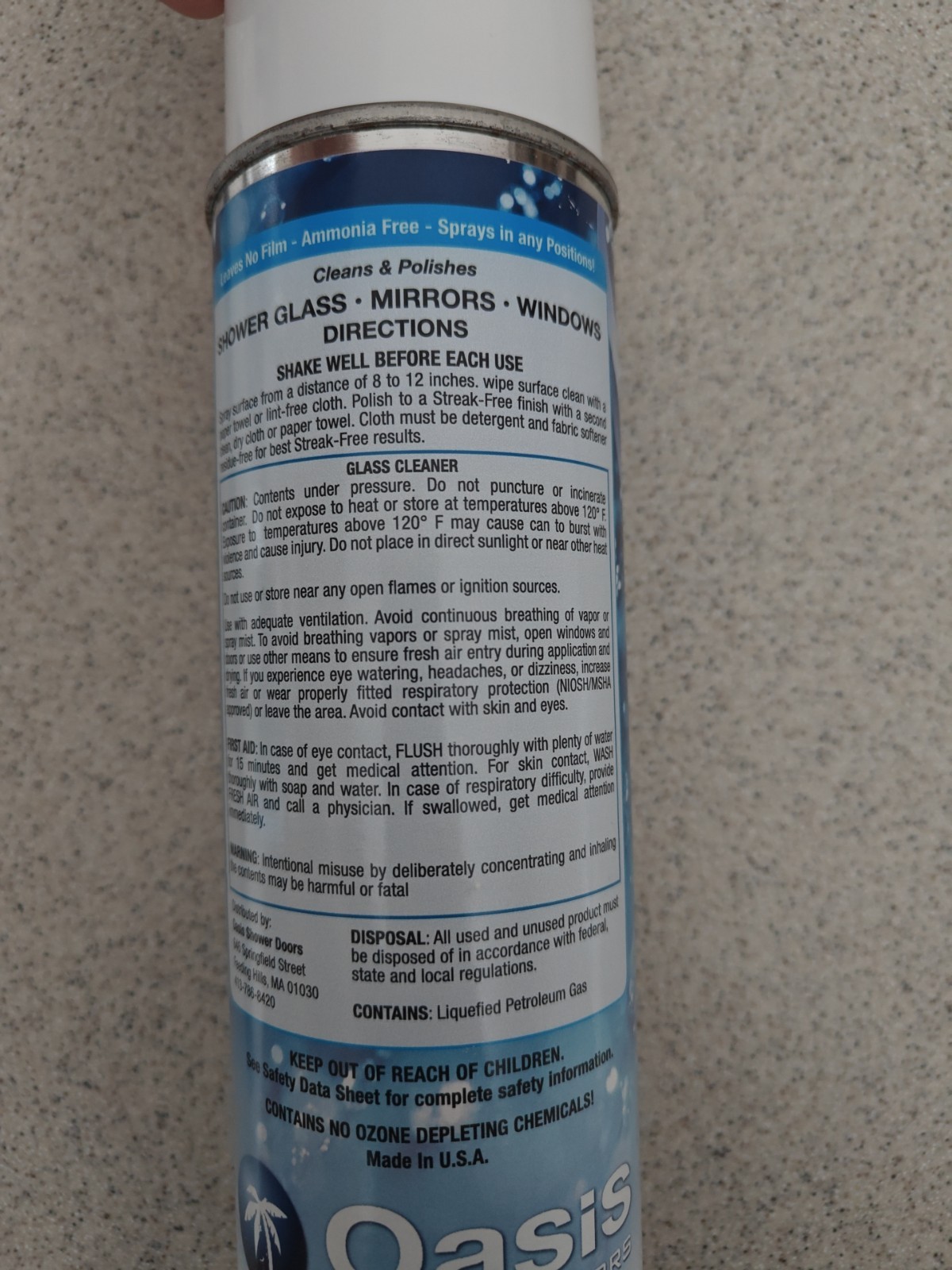 Oasis Shower Doors Glass Cleaner Streak-free Squeegee Included With Extra Blade