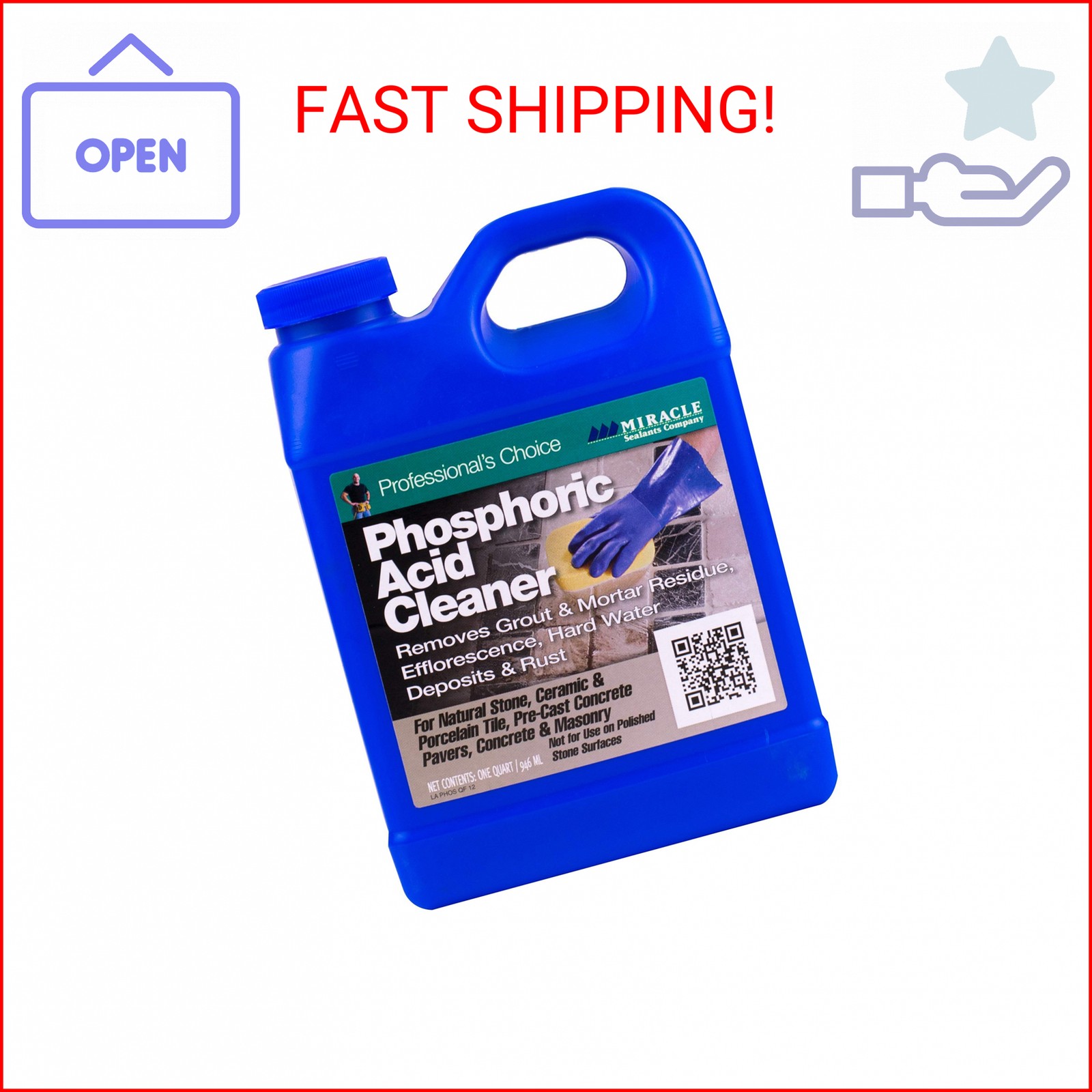 Miracle Sealants Phosphoric Acidic Cleaner for Tile, Stone, Pavers & Masonry, Gr