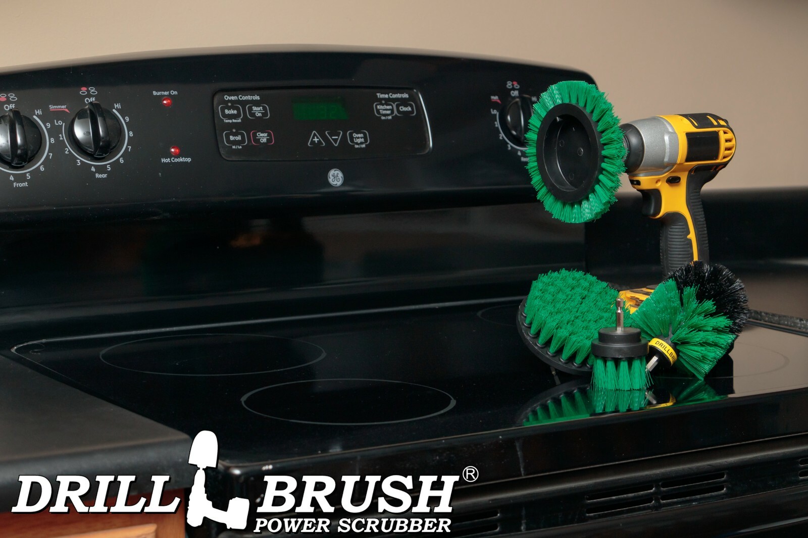 Drill Power Kitchen Scrub Brush Kit – Oven Cleaning Drillbrush Attachment