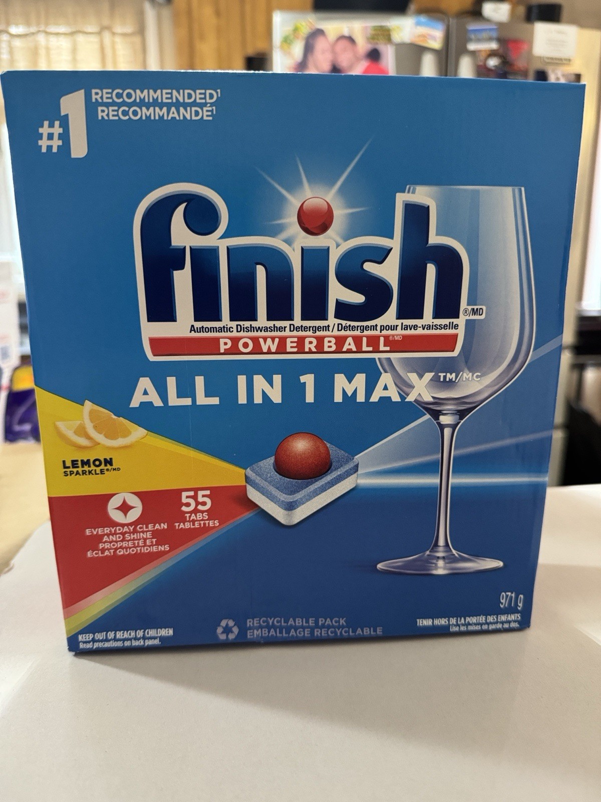 Finish All in 1 Lemon Dishwasher Tablets 55ct + Rinse Aid 800mL