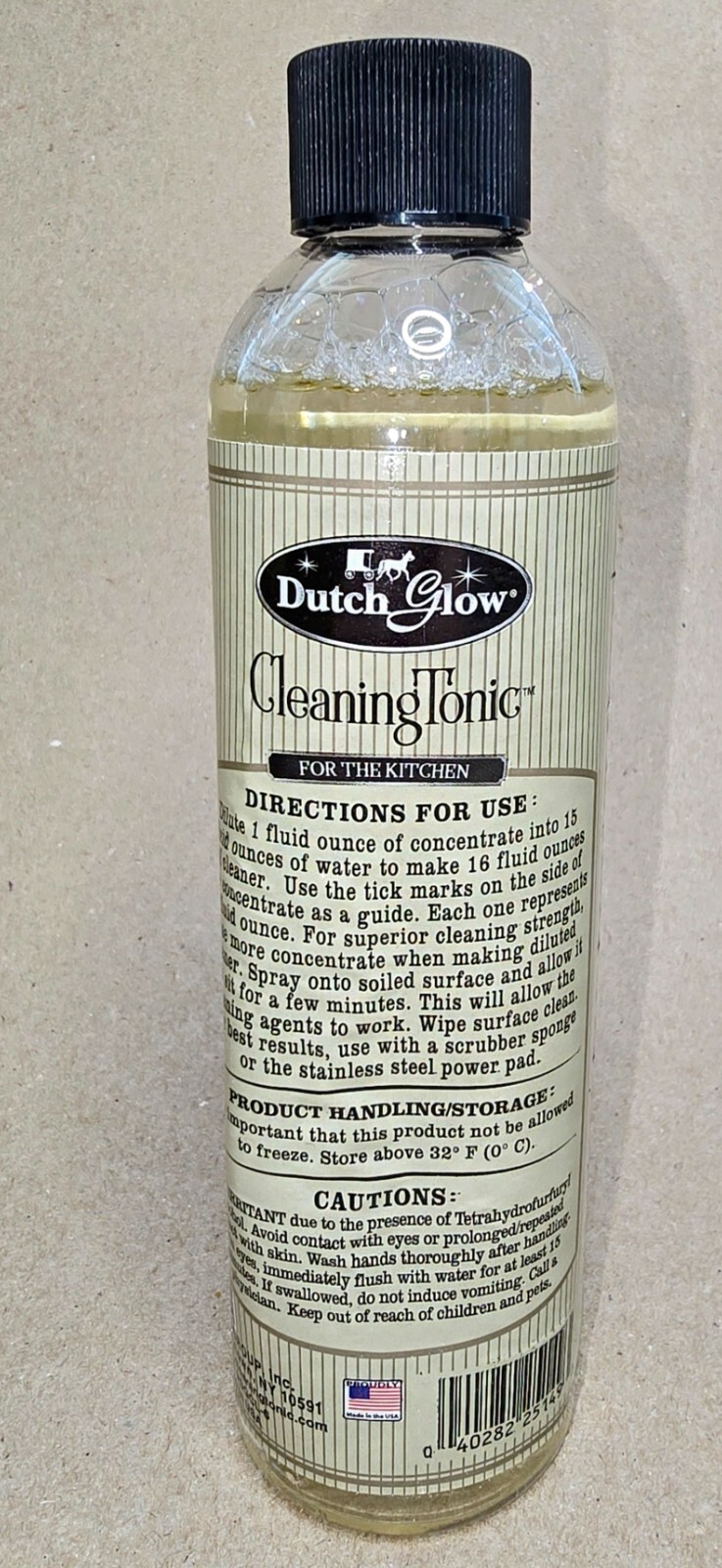 Dutch Glow Cleaning Tonic Kitchen Kit 8 oz Concentrate & Spray Bottle & Scrubber